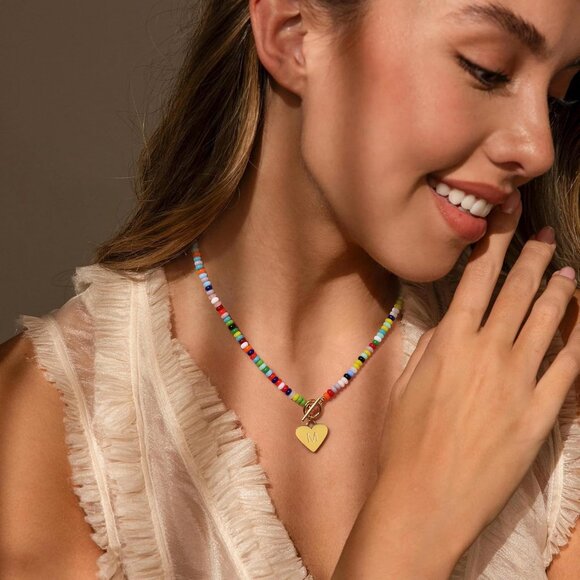 Charming A-Z Initial Gemstone Necklace - Perfect Gift for Sisters and Friends - Picture 7 of 8